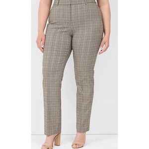 Lane Bryant 26P The 4 Season Slim Ankle Petite Mid Rise Striped Pants